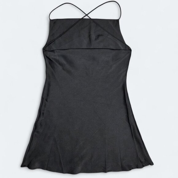 Nasty Gal Black Cowl Back Mini Slip Dress - Picture 2 of 4